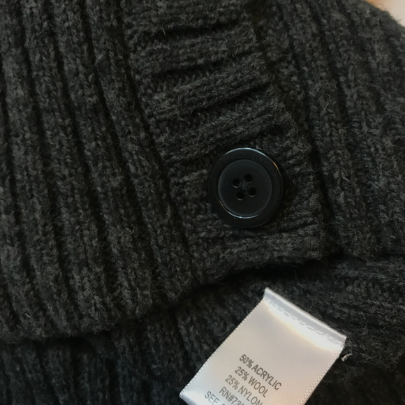 Wool blend Gray Cable Cardigan - Picture 6 of 8